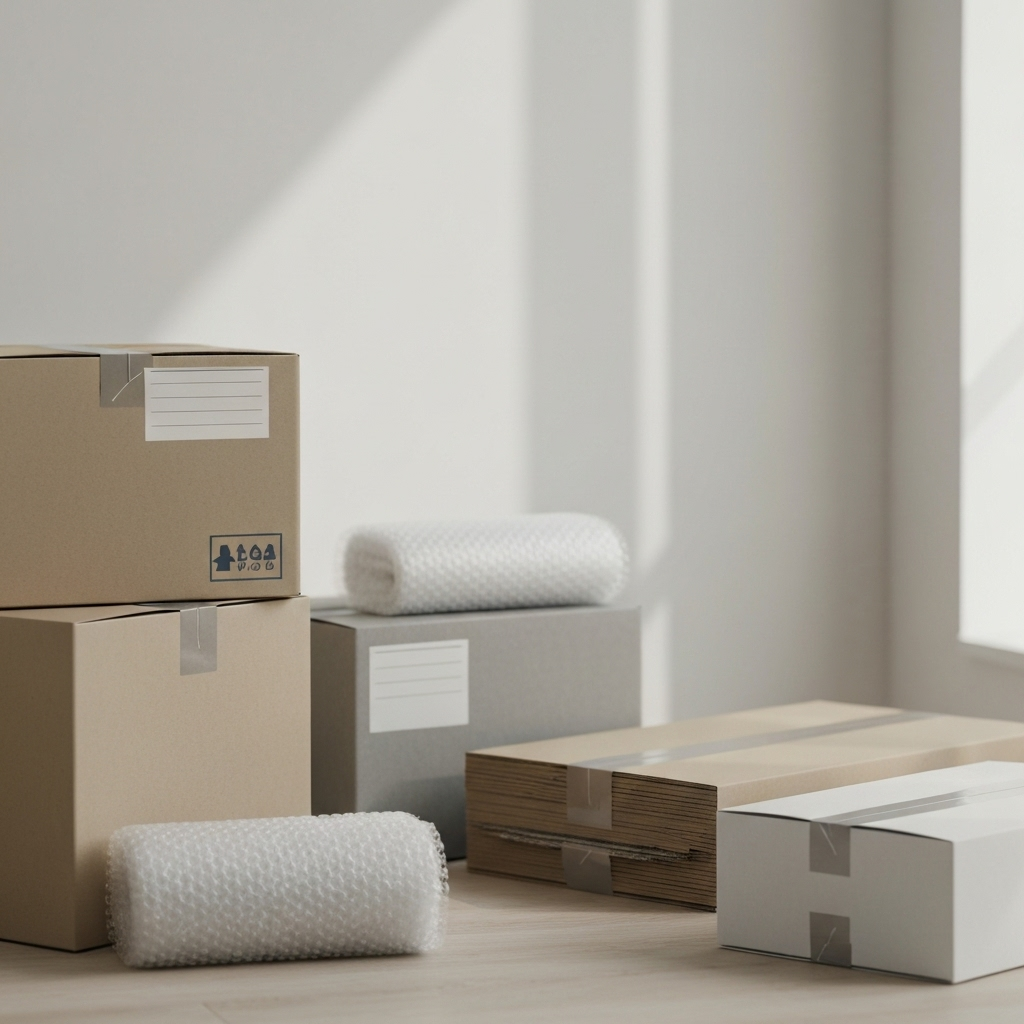 Moving boxes and relocation materials